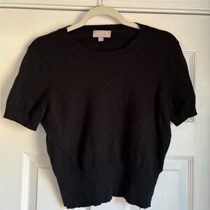 J. Crew Cashmere Tee Black Short-Sleeve Crewneck Top